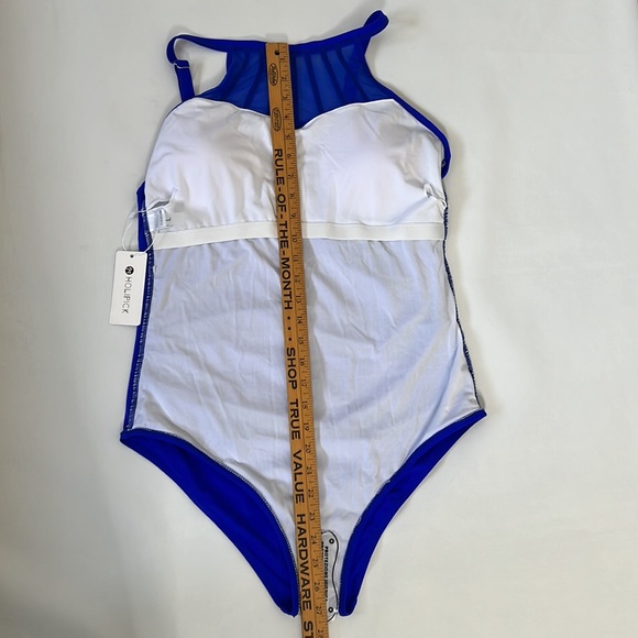 2/$30 Swimsuit High Neck Slimming Full Coverage Lined Colorful Sheer Sexy New LG - Picture 16 of 17